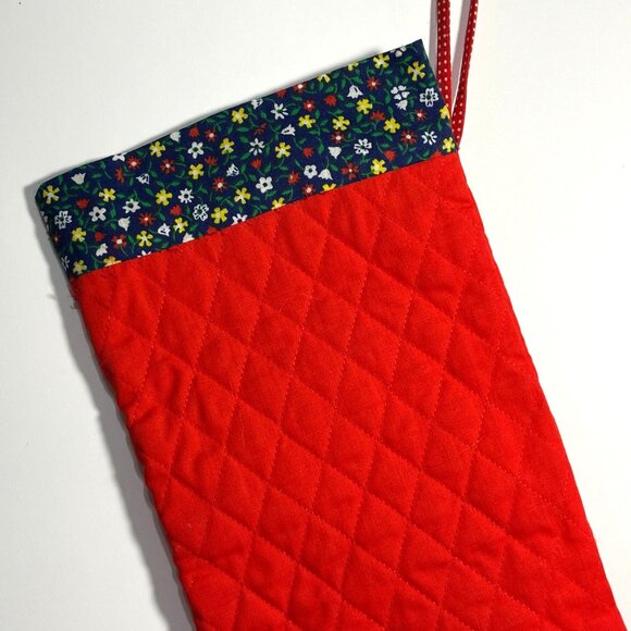 Vintage Handmade Raggedy Ann Quilted Christmas Stocking 1960s - Picture 6 of 6